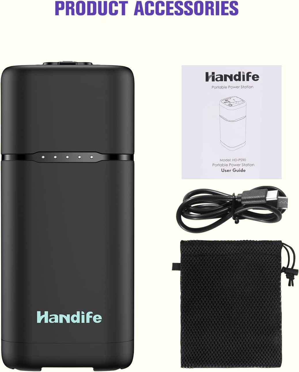 Portable Power Station 20000mAh 110V/90W Portable Laptop Charger AC Outlet USB PD 30W/QC 3.0 R6911