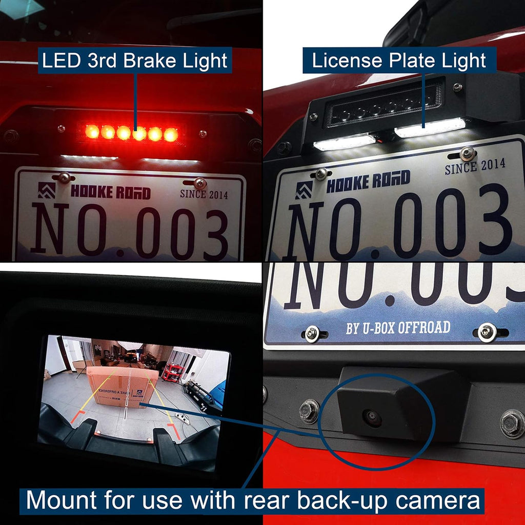 Spare Tire Delete License Plate Relocation Kit with Third Brake Light R20761