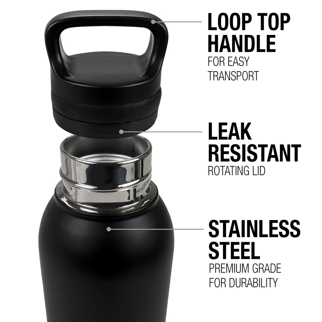 Black Vacuum Insulated Stainless Steel Water Bottle R819730