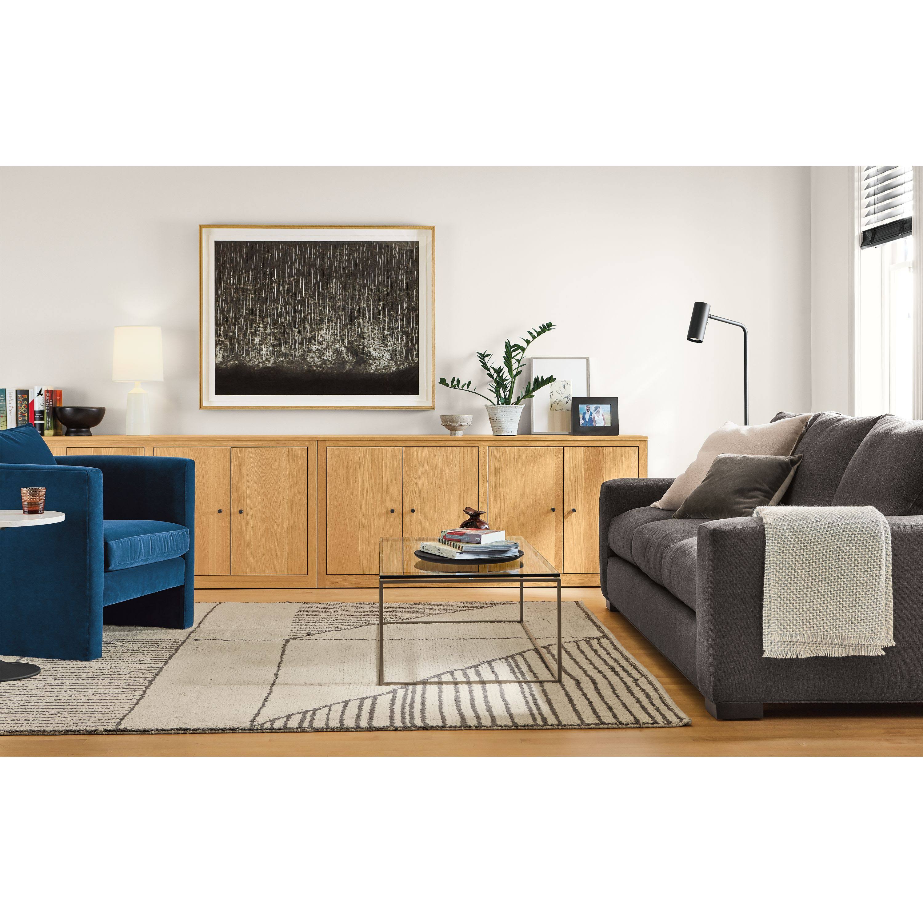 Satin Etched Tempered Glass Square Coffee Table M283129
