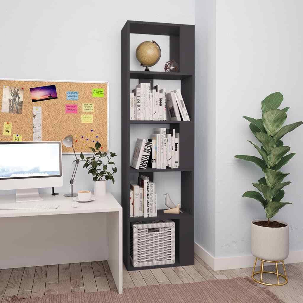Gray Book Cabinet Room Divider Chipboard Z9020