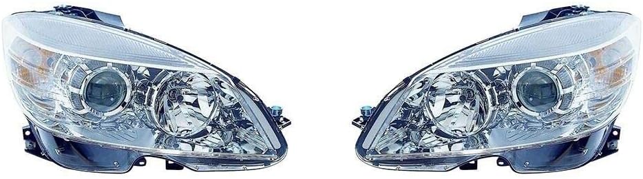 Chrome Headlight Pair for Mercedes-Benz C300 2008 2011 T51139