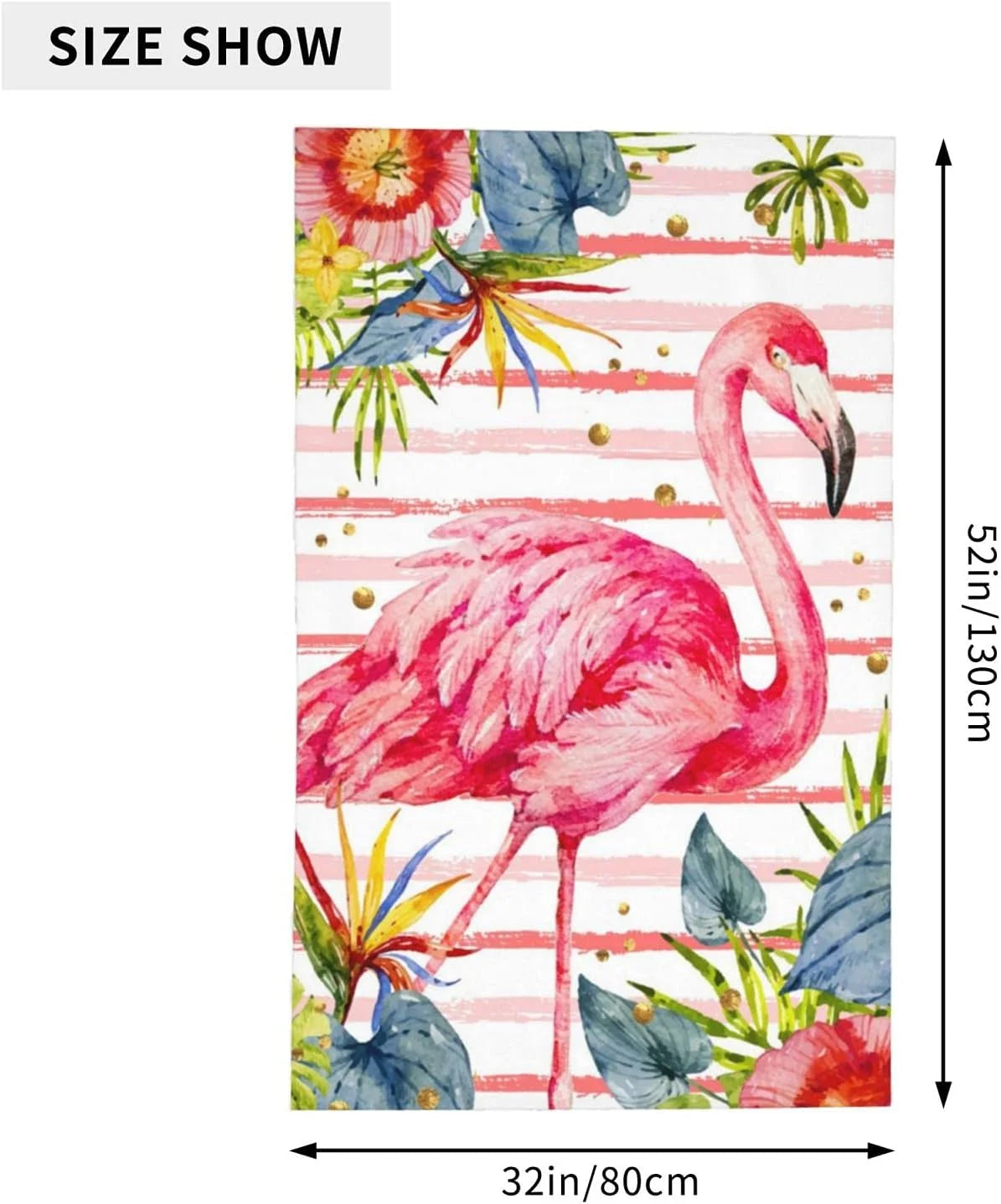 Pink Flamingo Towel 52X32 Beach Bathing Towel B65886