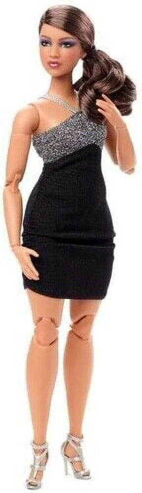 Barbie Looks Doll with Black and Silver Mini Dress W121