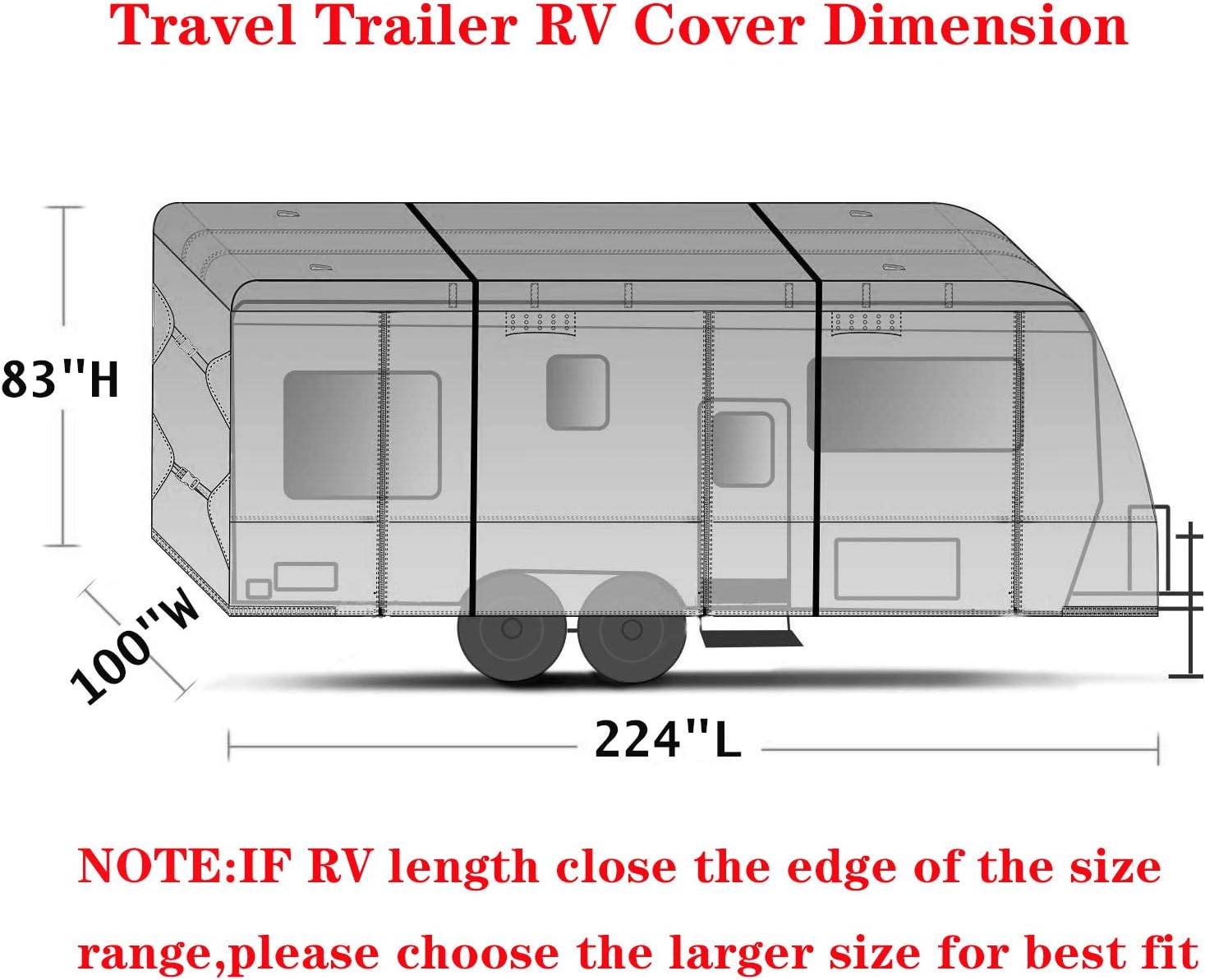 Waterproof 420D Heavy Duty Polyester Oxford RV Cover B9945
