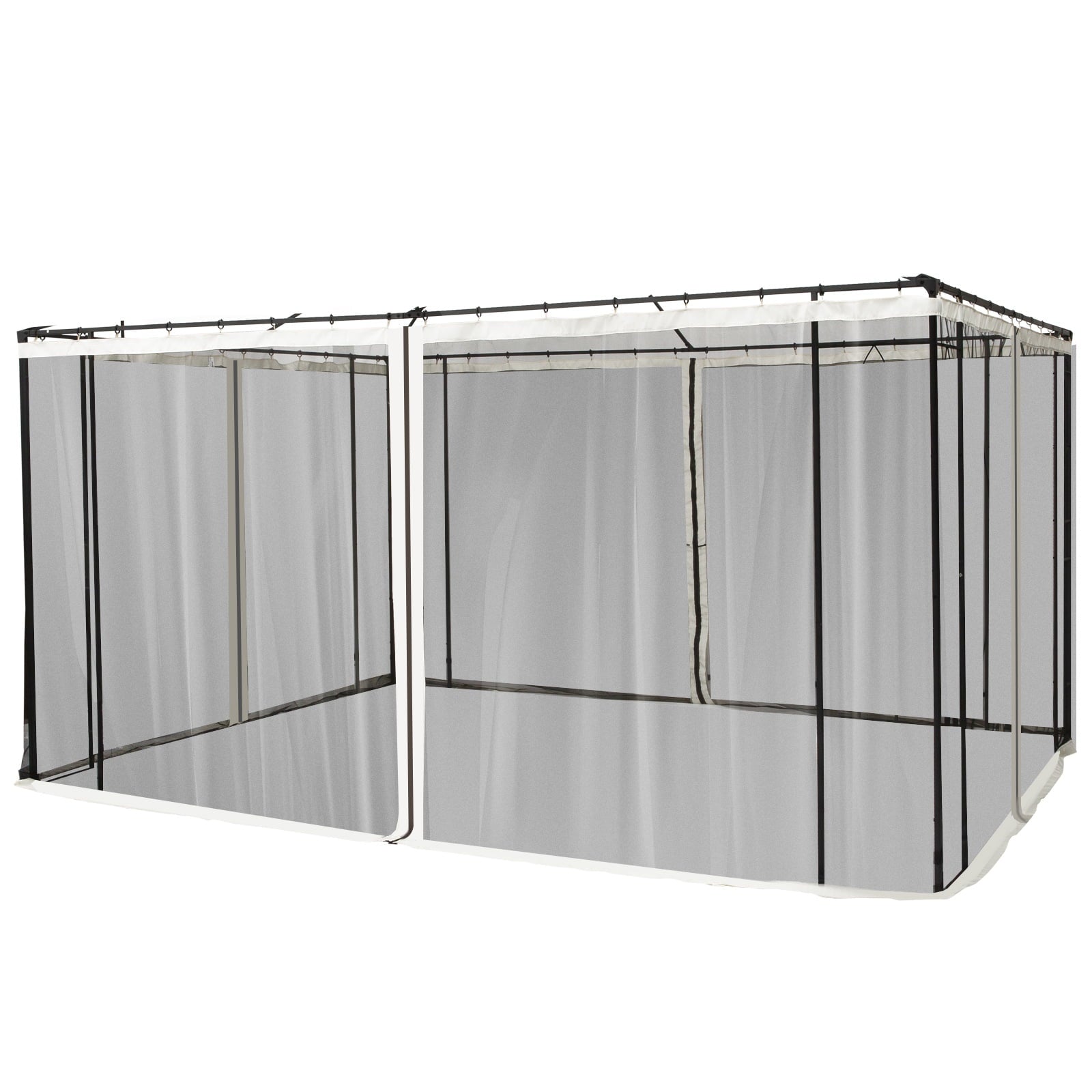 Replacement Mesh Mosquito Netting Screen Walls for 10' x 12' Patio Gazebo, 4-panel Sidewalls with Zippers K64257