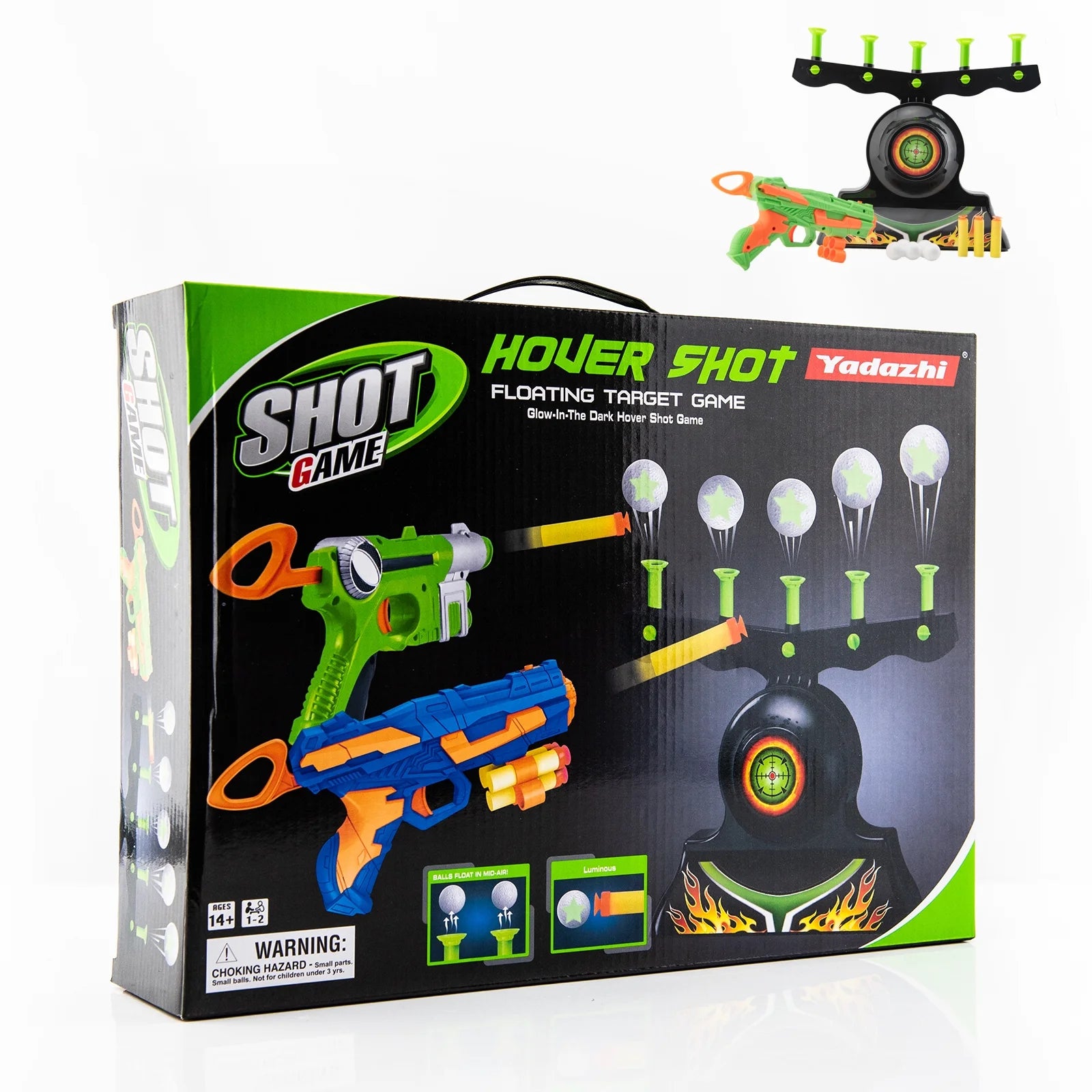 Glow in The Dark Floating Ball Target Practice Toys with 10 Soft Foam Balls O986364