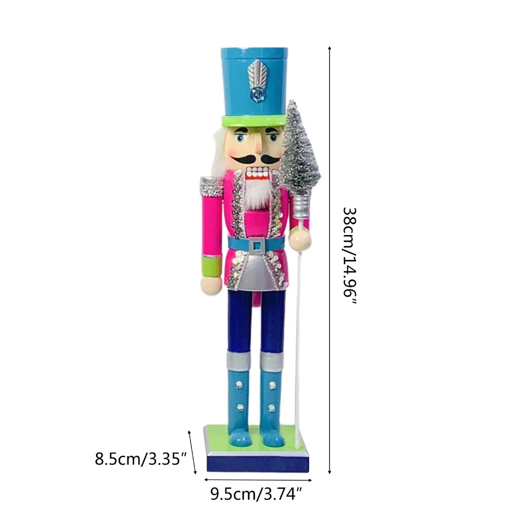 15 Inch Colorful Wooden Nutcracker Soldier Doll Figurine T5225