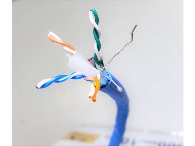 Solid Shielded Cat6a Bulk Ethernet Cable - Blue O346053