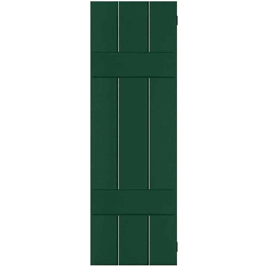 2-Pack 12-in W x 48-in H Chrome Green Wood Exterior Shutters H307652