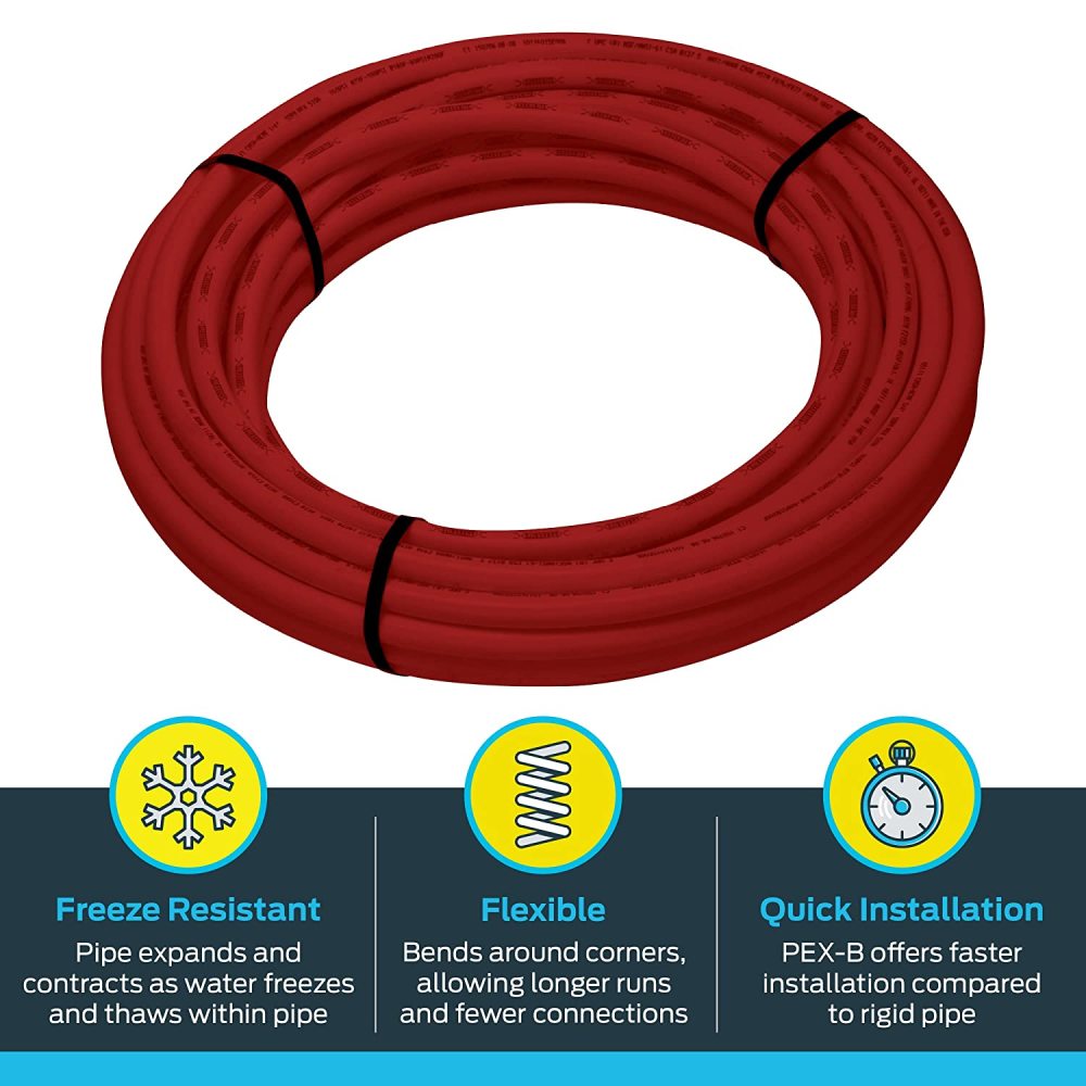 3/4" X 100' Red PEX Tubing Coil F7549