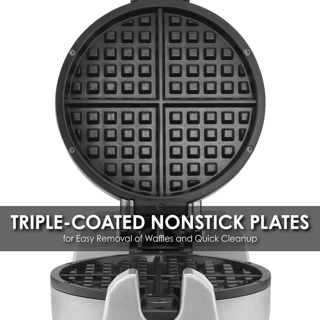 Single Rotating Die Cast Waffle Maker with Non-Stick Plates G2666
