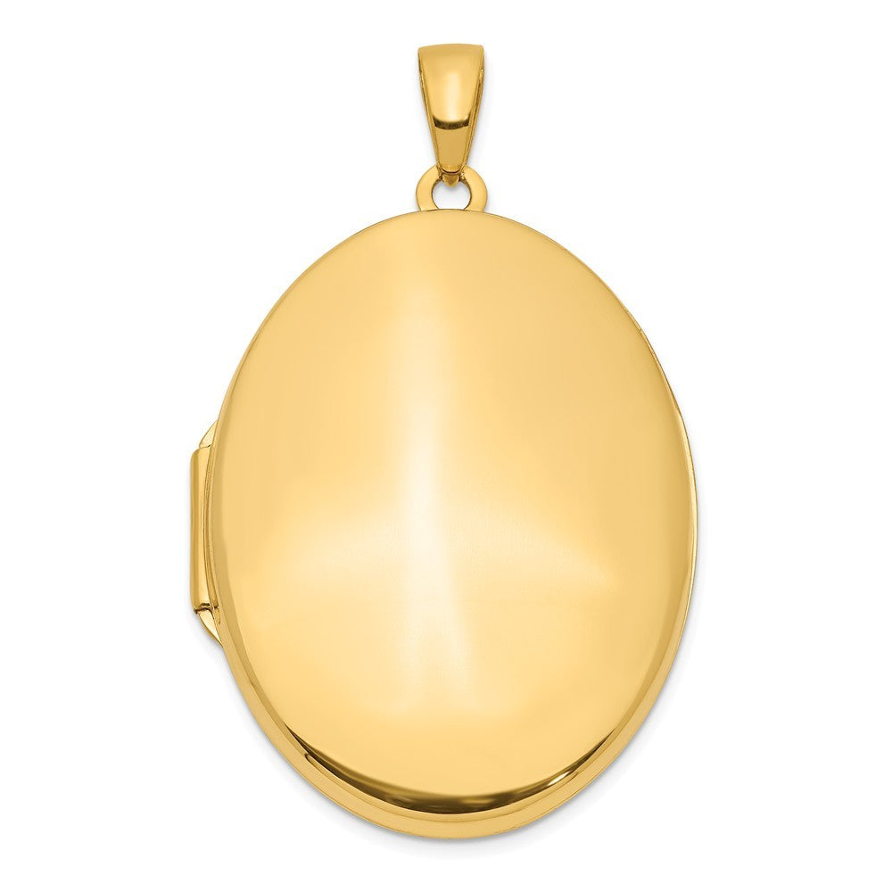 14k Gold Oval Locket Pendant Necklace H397