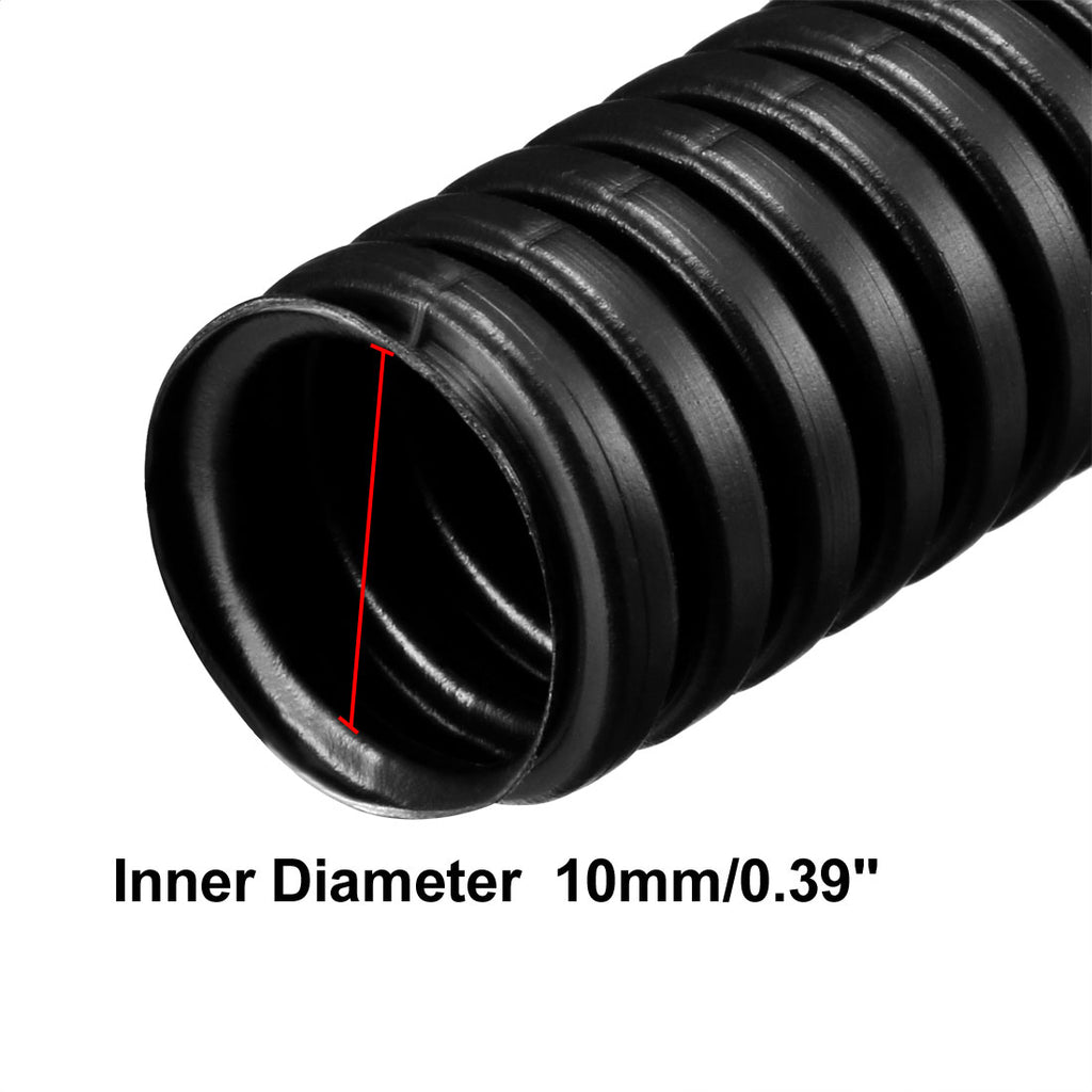 13mm Outside Dia Corrugated Bellow Conduit Tube Black F616224