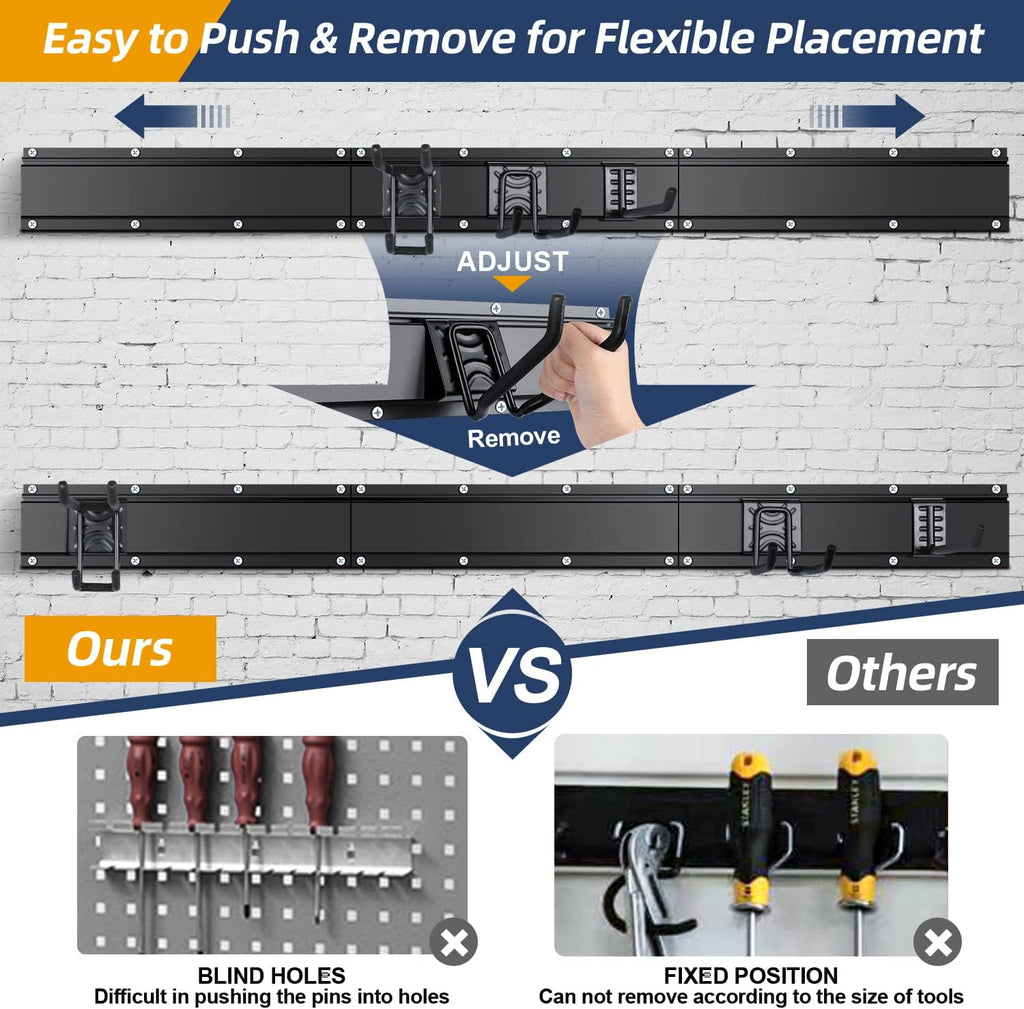 Heavy Duty Steel Wall Mount Tool Storage Rack, Pack of 2 J860804
