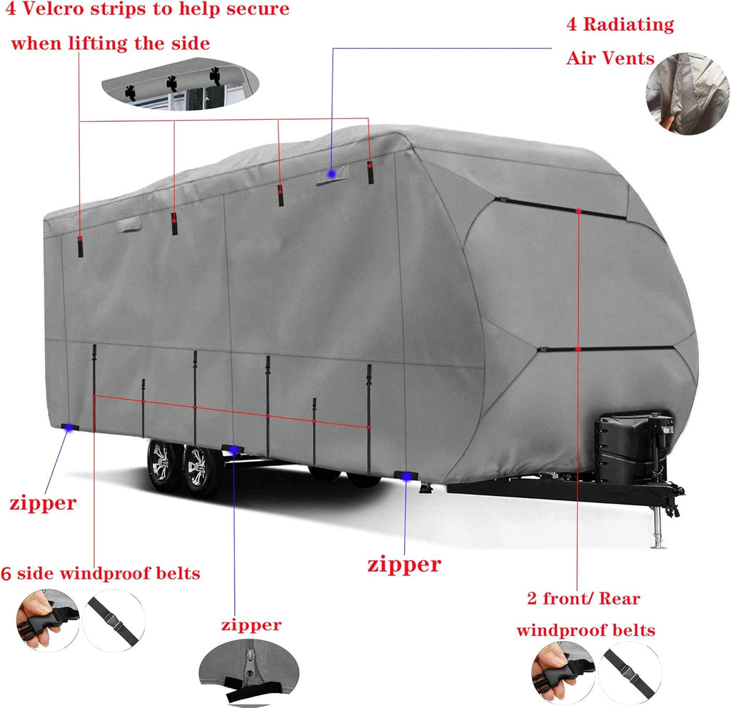 Waterproof 420D Heavy Duty Polyester Oxford RV Cover B9945