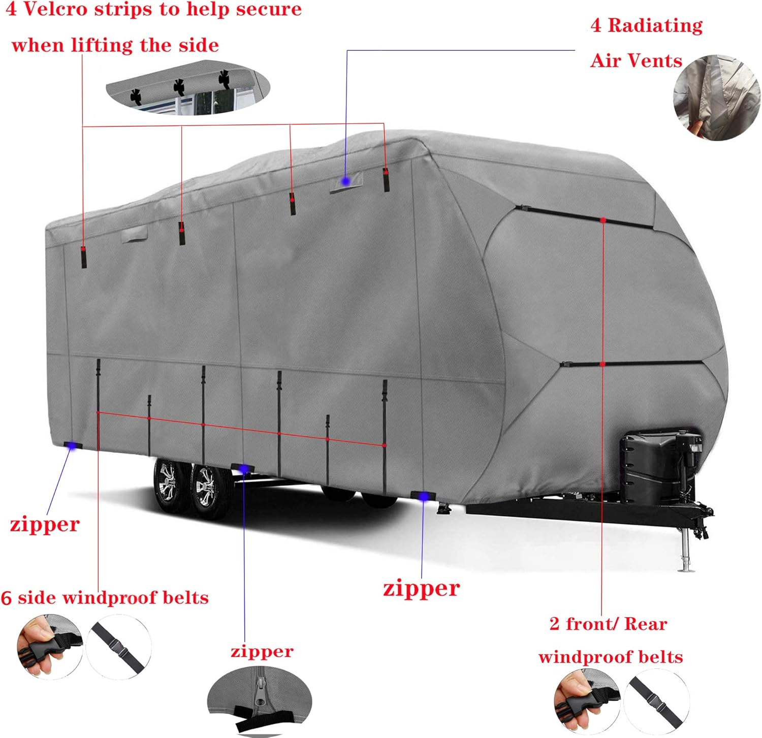 Waterproof 420D Heavy Duty Polyester Oxford RV Cover B9945