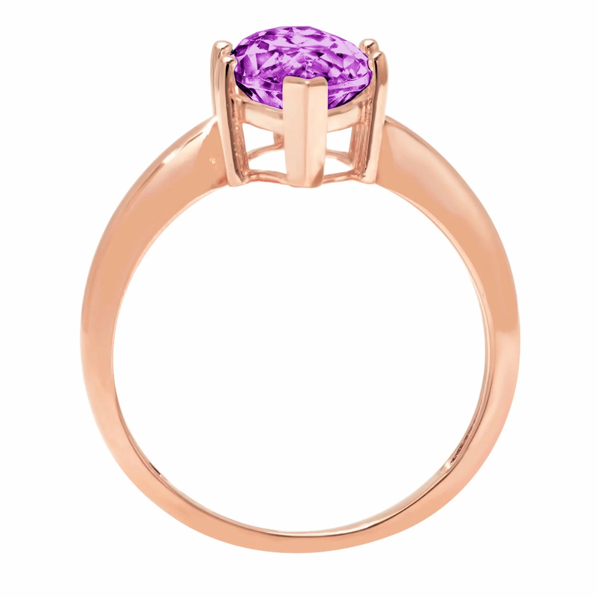 2.5ct Marquise Cut Purple Simulated Alexandrite Pink Rose Gold Ring Size 3.5 B3667