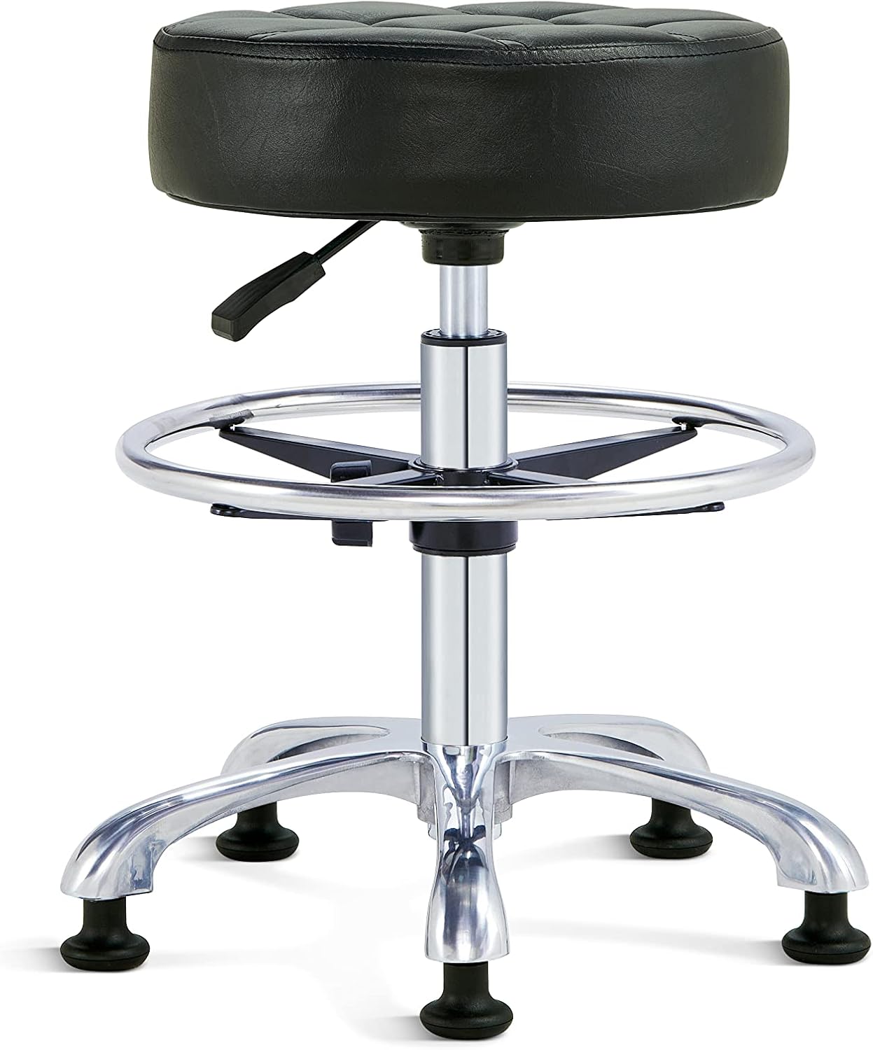 Black Height Adjustable Swivel Stool with Casters D891604