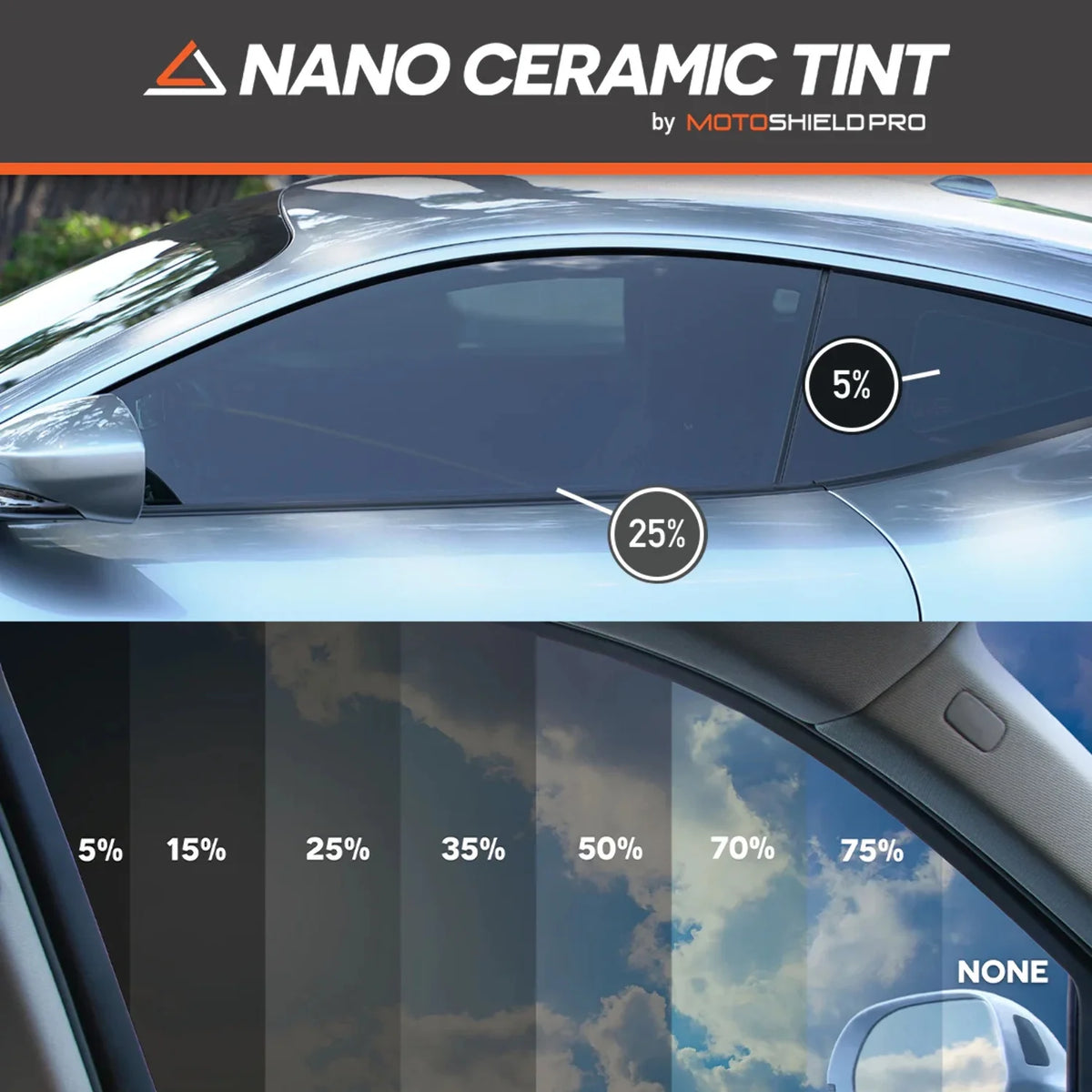 Precut Ceramic Window Tint Film for 2019-2021 Chevrolet Silverado 1500 Crew Cab Front Windshield 75% Y437