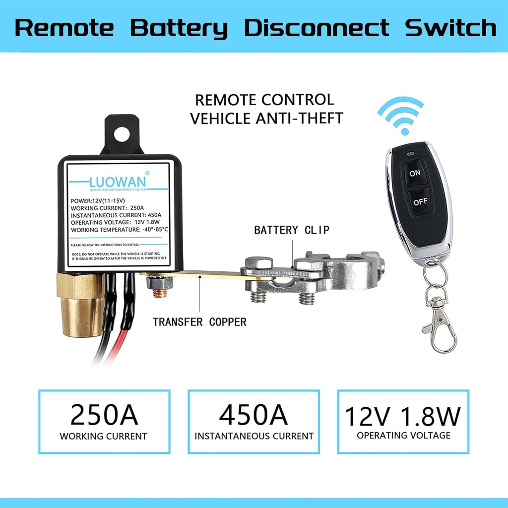 DC12V 250A Remote Battery Disconnect Switch M36150