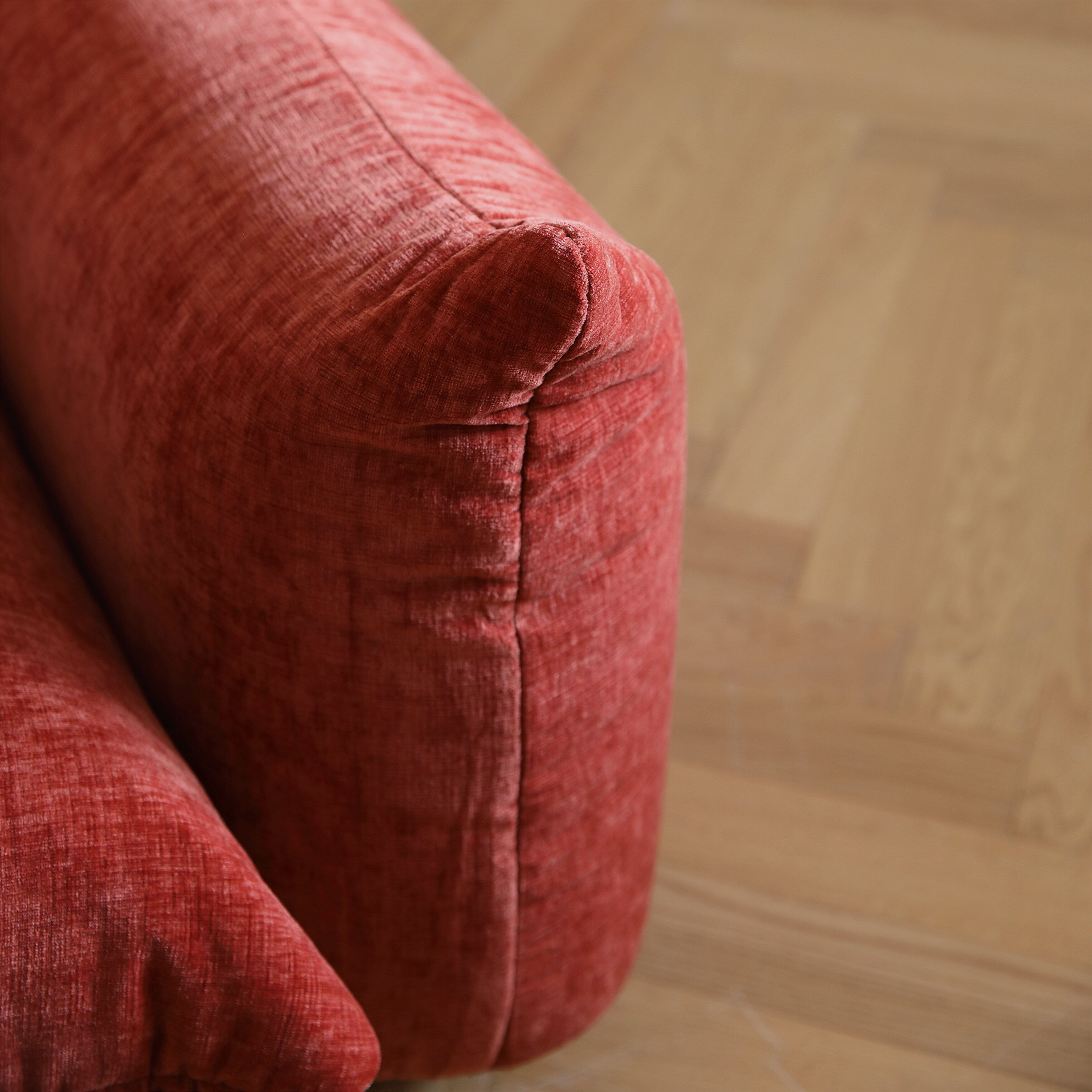 Orange Chenille Sectional Sofa with Ottoman Q719389
