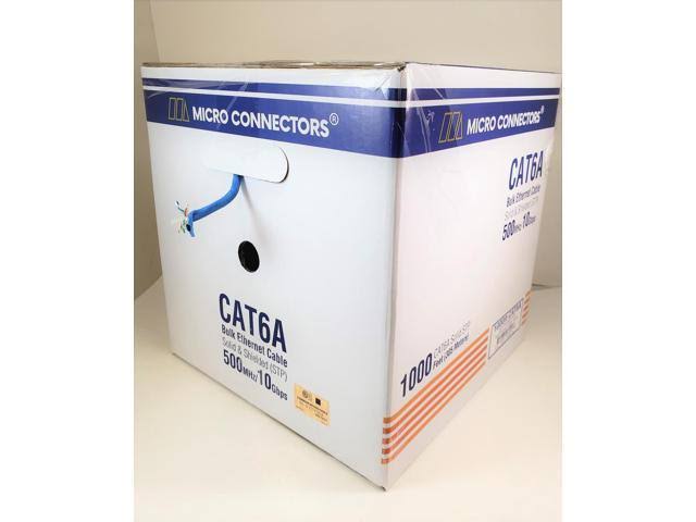 Solid Shielded Cat6a Bulk Ethernet Cable - Blue O346053