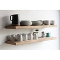 2 Piece Oak Solid Wood Floating Shelf V37118