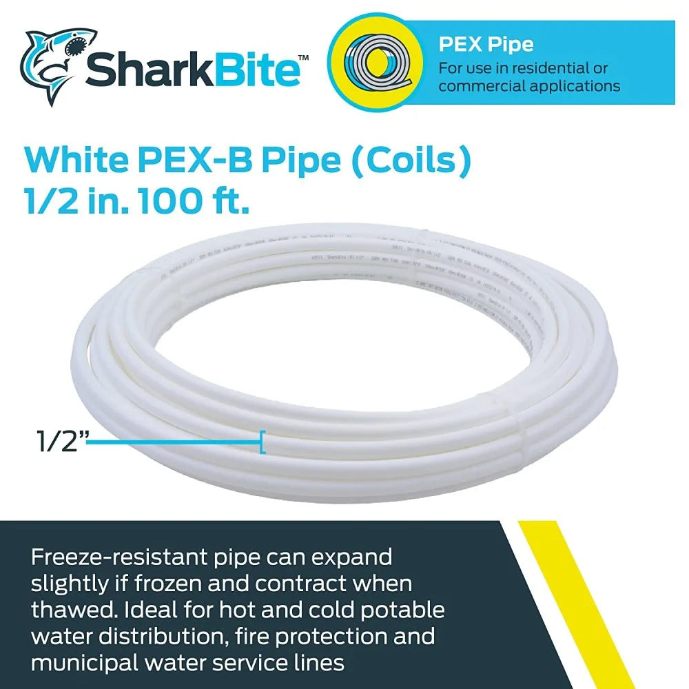 1/2" X 100' White Coil PEX Pipe D67440