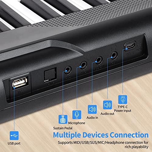 88 Key Semi Weighted Digital Piano with Bluetooth MIDI Q801