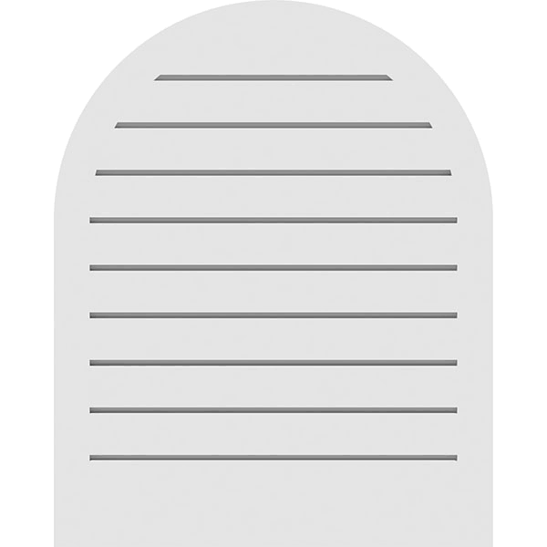 Round Top Surface Mount PVC Gable Vent with Brickmould L628365