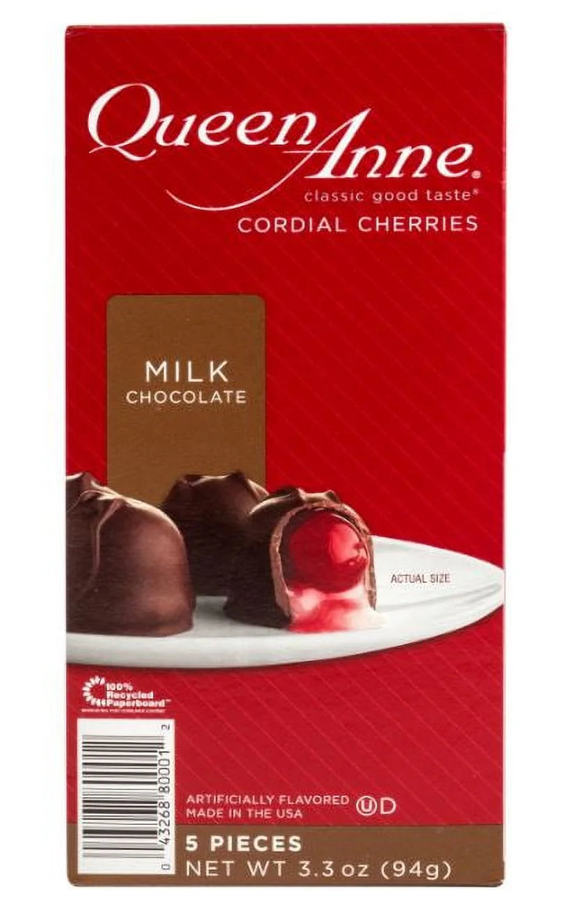 Milk Chocolate Covered Cordial Cherries, 3.3 Ounces, 5 Count Box (Pack of 3) E321