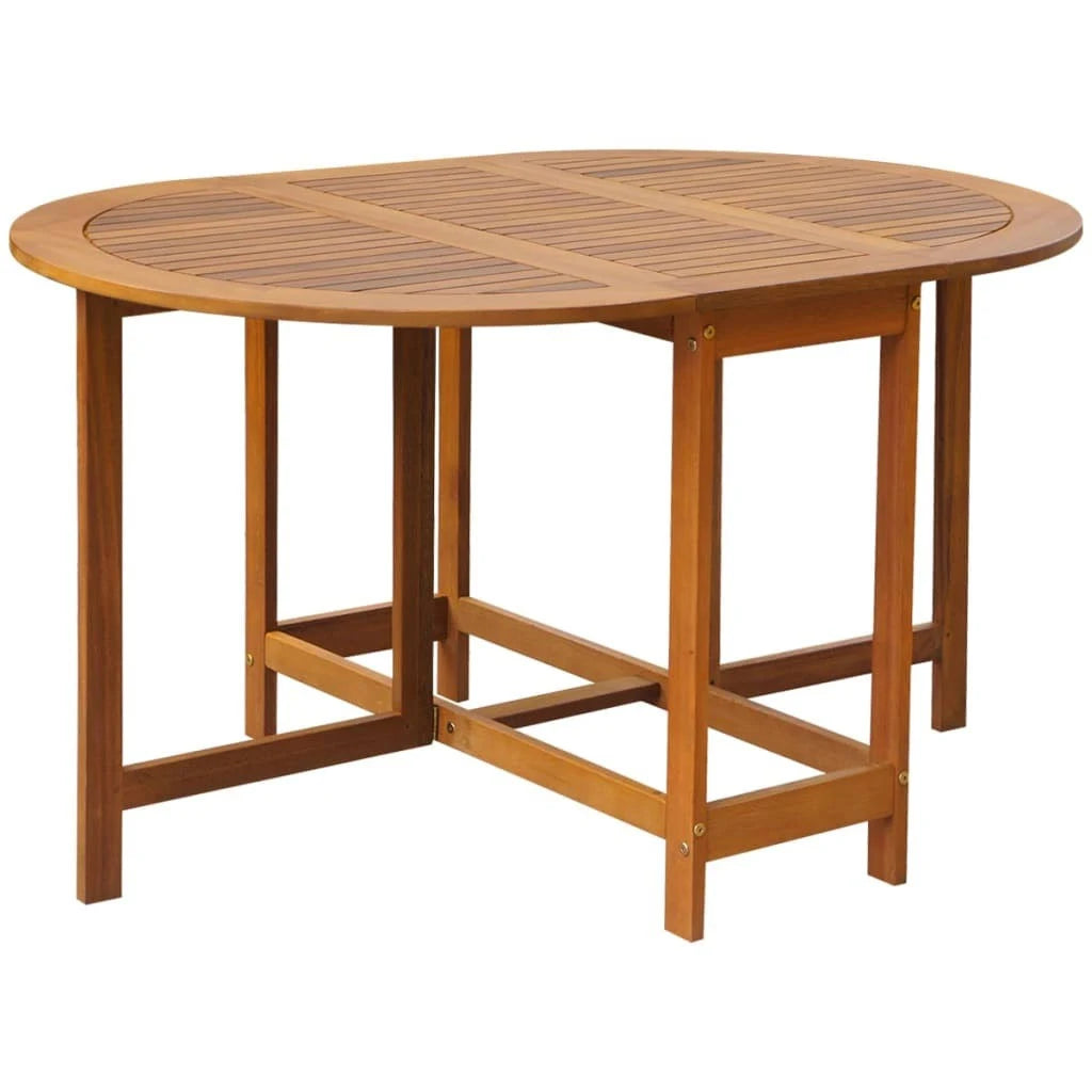 5 Piece Folding Outdoor Dining Set Solid Acacia Wood U833497
