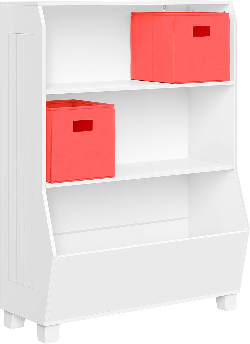 White Bookcase with Toy Organizer Y934892
