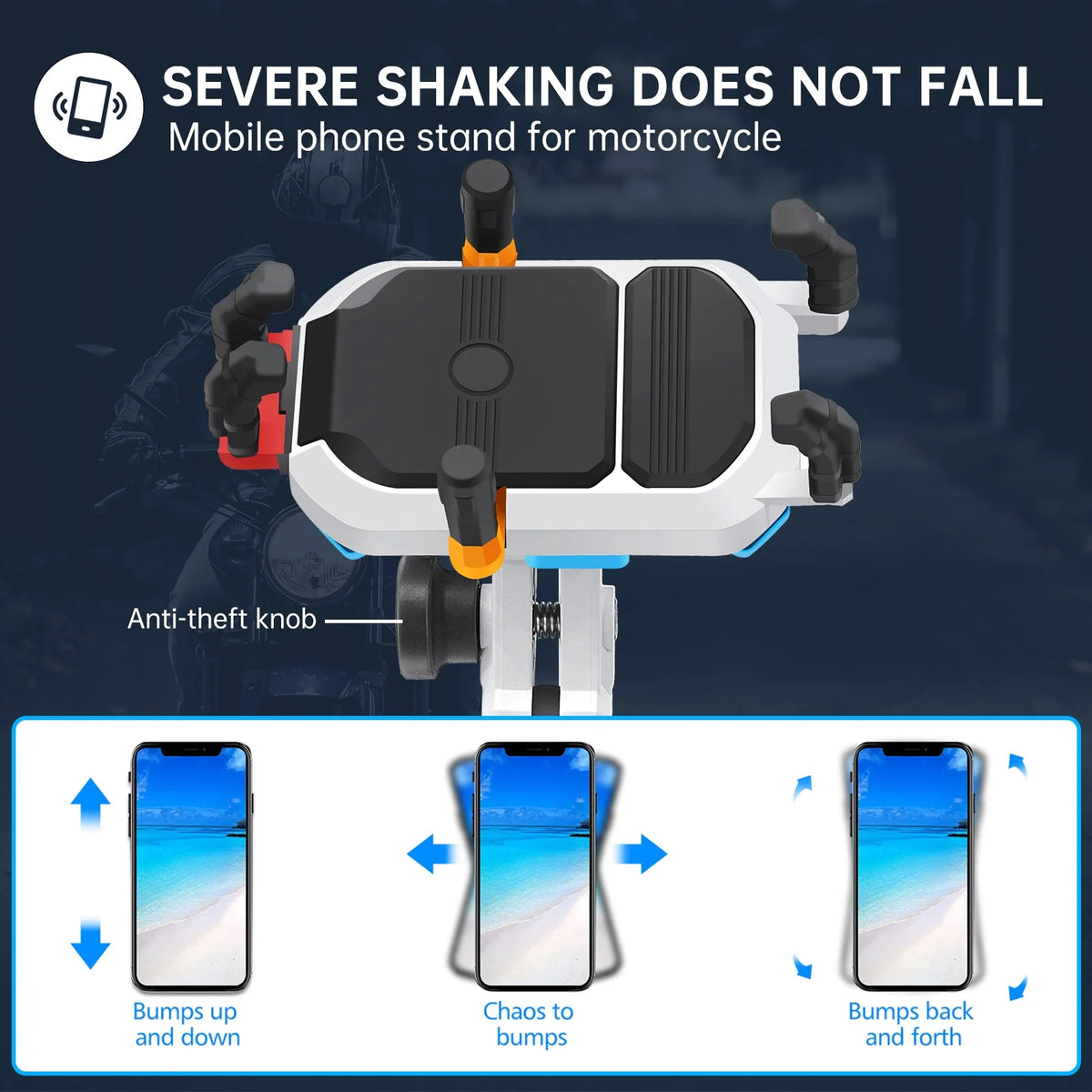 Waterproof Motorcycle Phone Mount Holder with 360° Rotation M8 Screw Mount N315