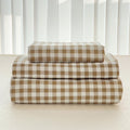Tan Gingham Sheet Set with Deep Pockets U597417