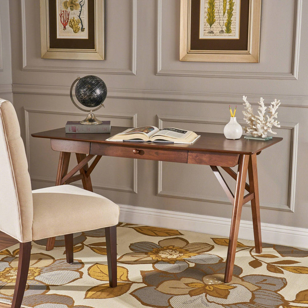 Modern Faux Wood Desk with Veneer H32324