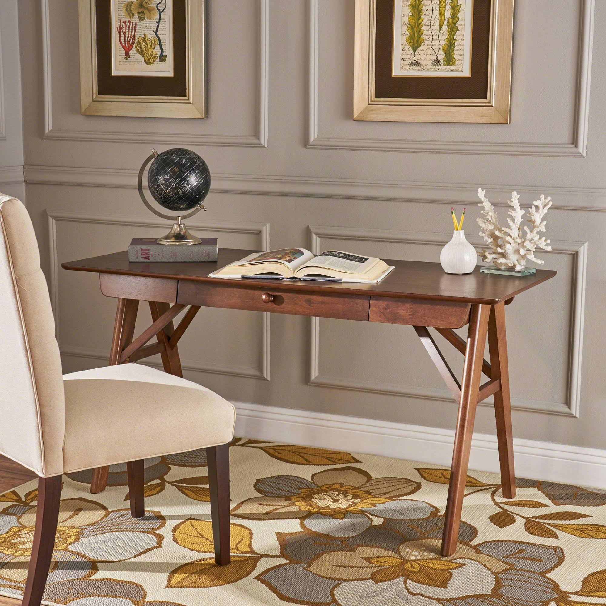 Modern Faux Wood Desk with Veneer H32324