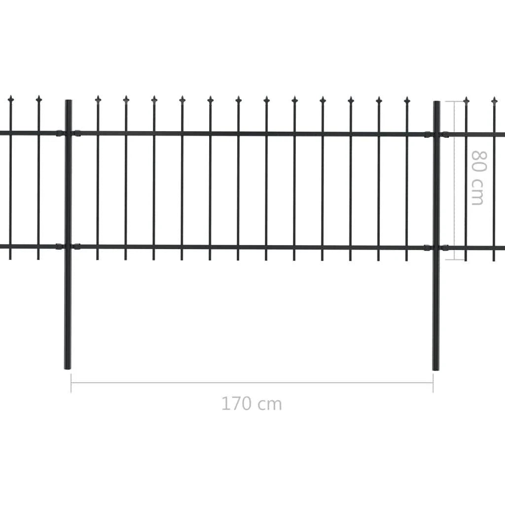 Black Steel Garden Fence with Spear Top T861