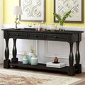 Distressed Black Console Table W94321