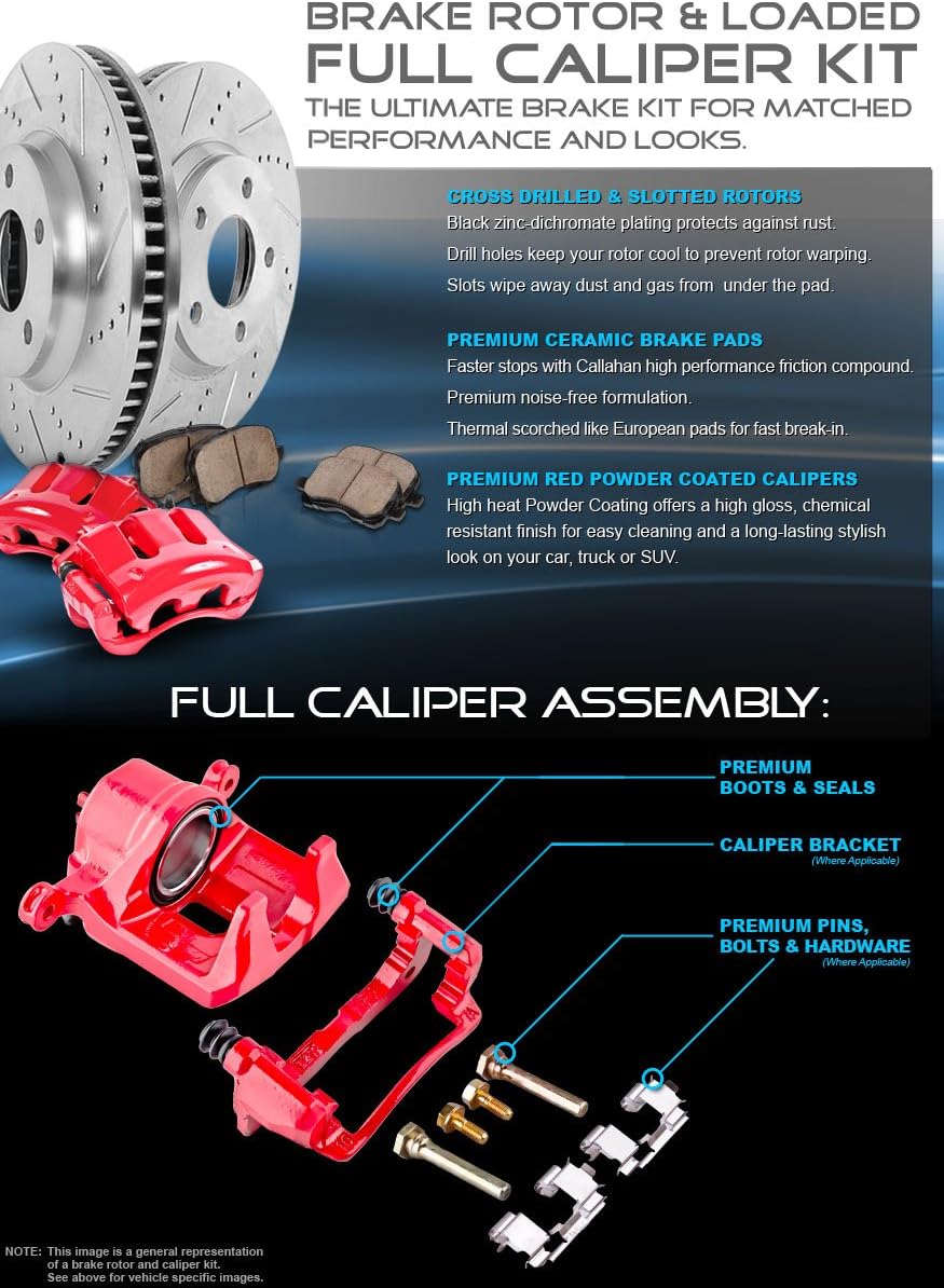 Premium OE Brake Disc Rotors + Ceramic Brake Pads + Hardware Z814059