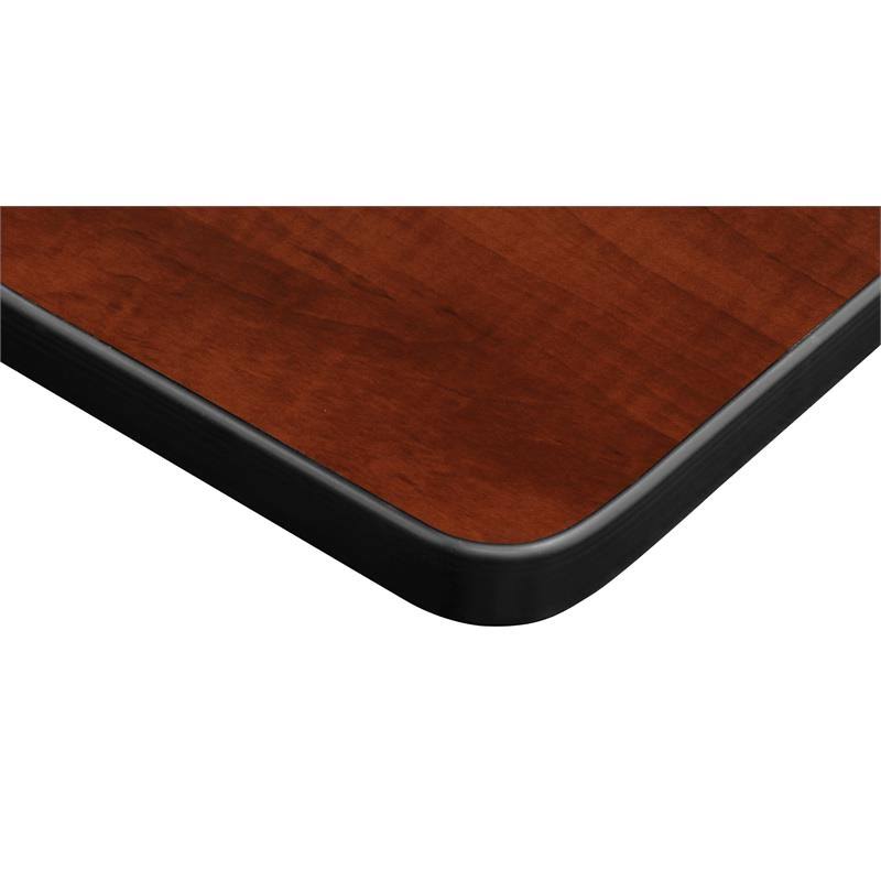 Cherry/Chrome Square Platter Base Table W20941