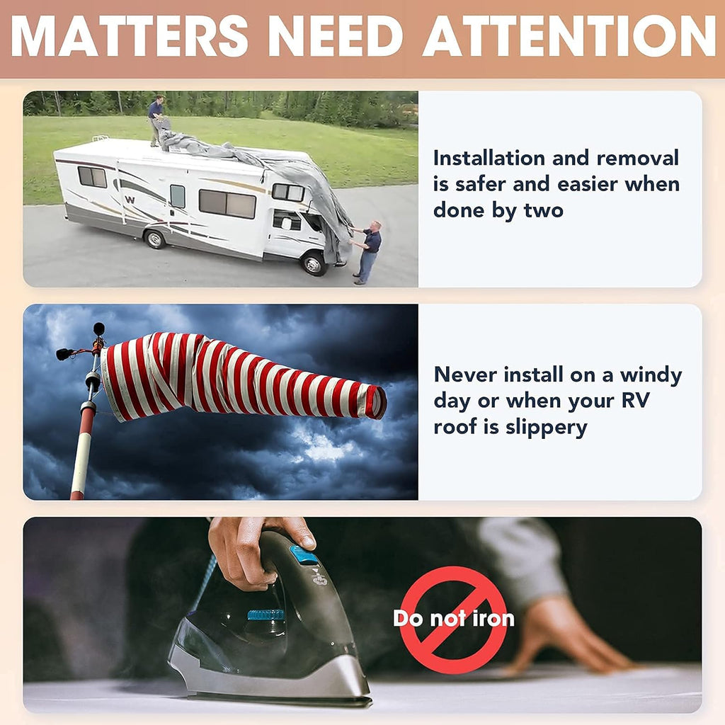 Windproof 4-Layer Travel Trailer Cover Fits 24’ - 27’ RV R79118