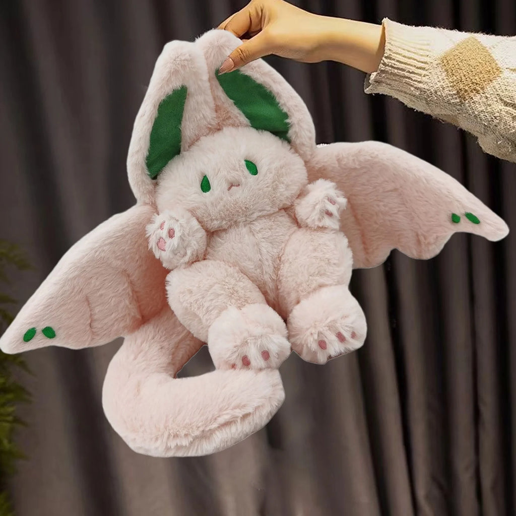Pink Bat Rabbit Plush Toy with Wings Long Tail Stuffed Animal Pillow Doll K194