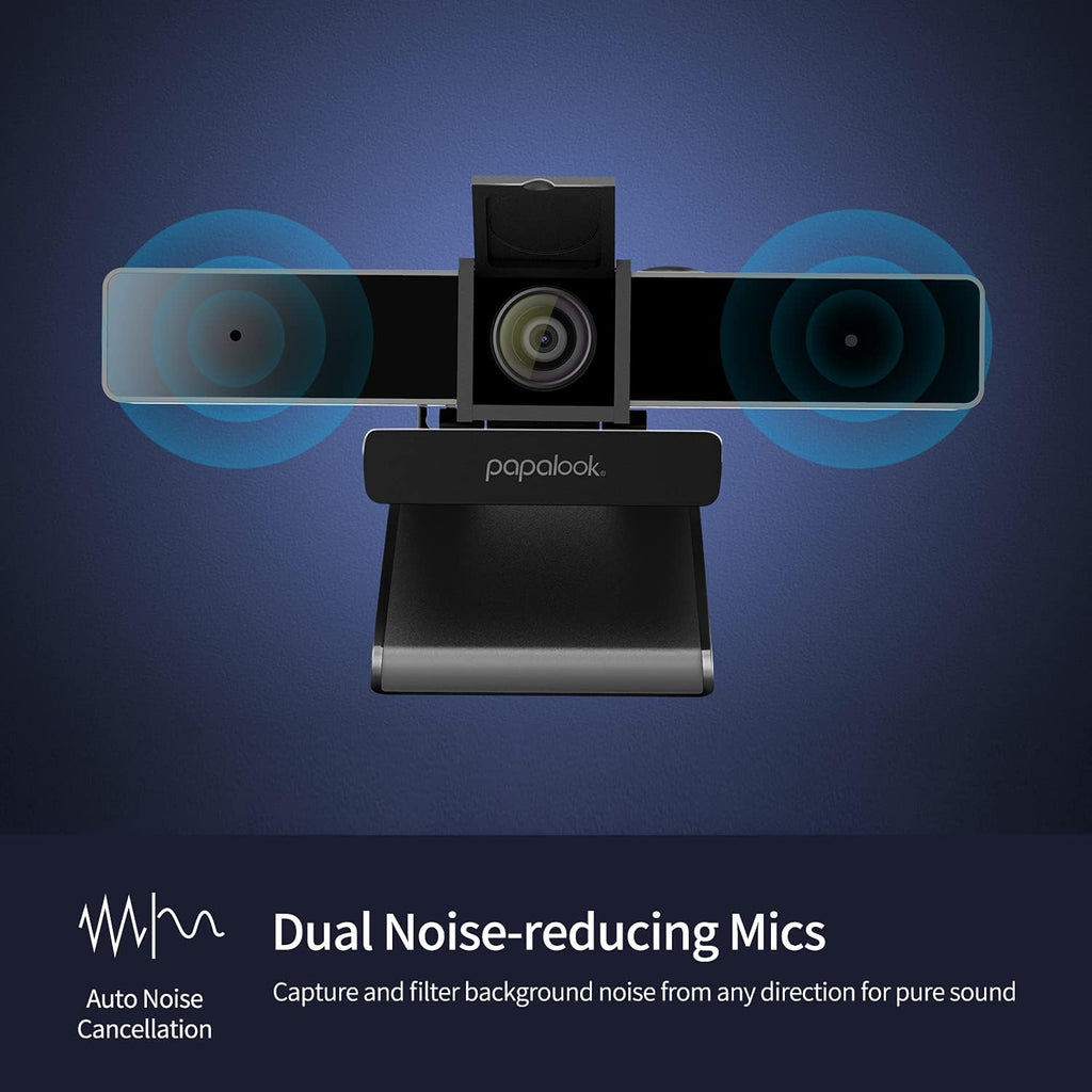2K Ultra HD Zoomable Webcam with Dual Microphone and Privacy Cover G44155