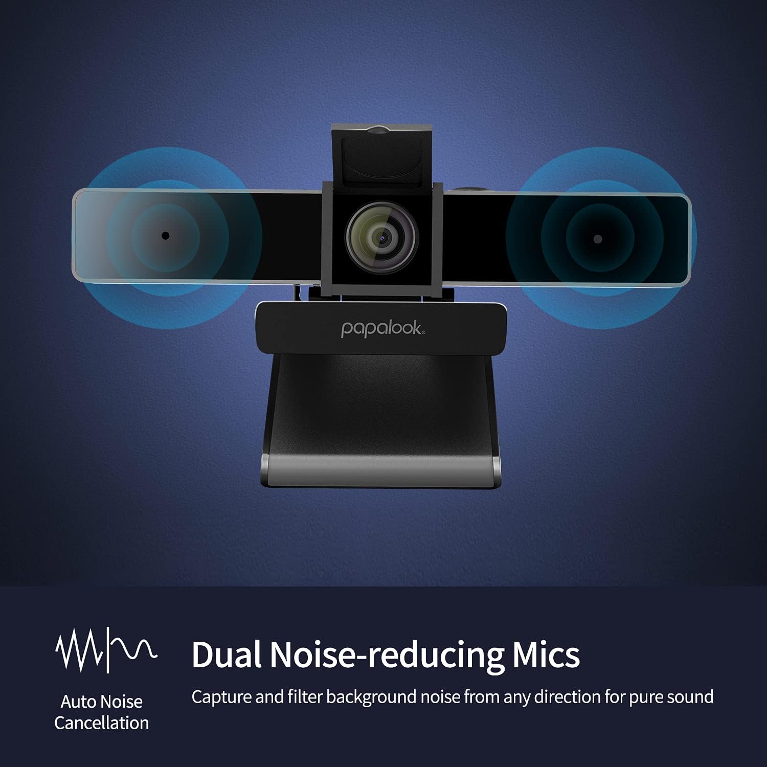 2K Ultra HD Zoomable Webcam with Dual Microphone and Privacy Cover G44155