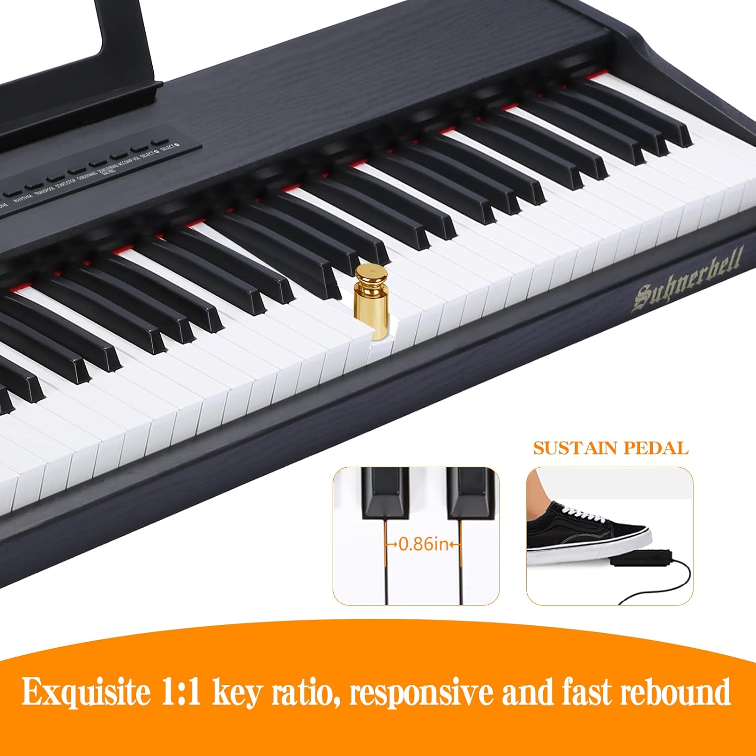 88 Key Semi-Weighted Portable Digital Piano with Sustain Pedal G157040