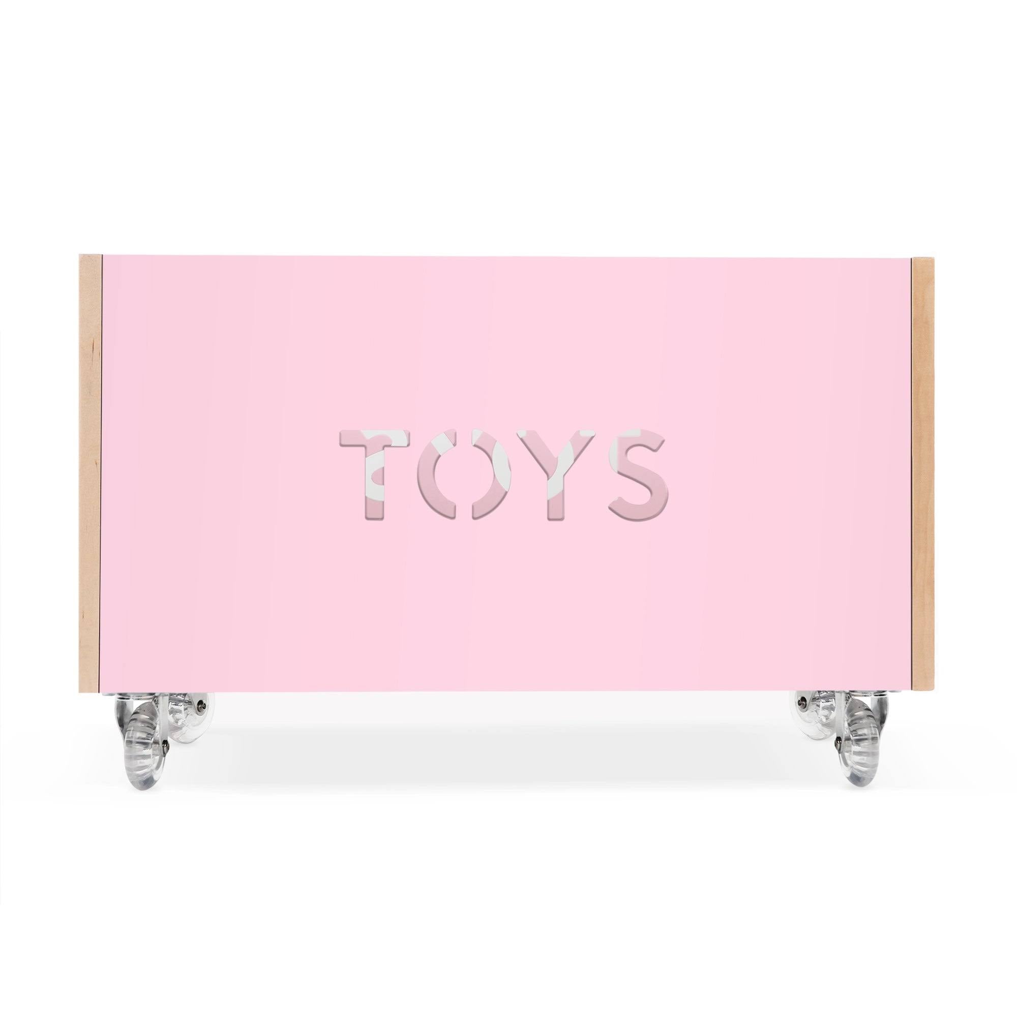 Walnut / Pacific Blue Toy Box Chest on Casters F1736