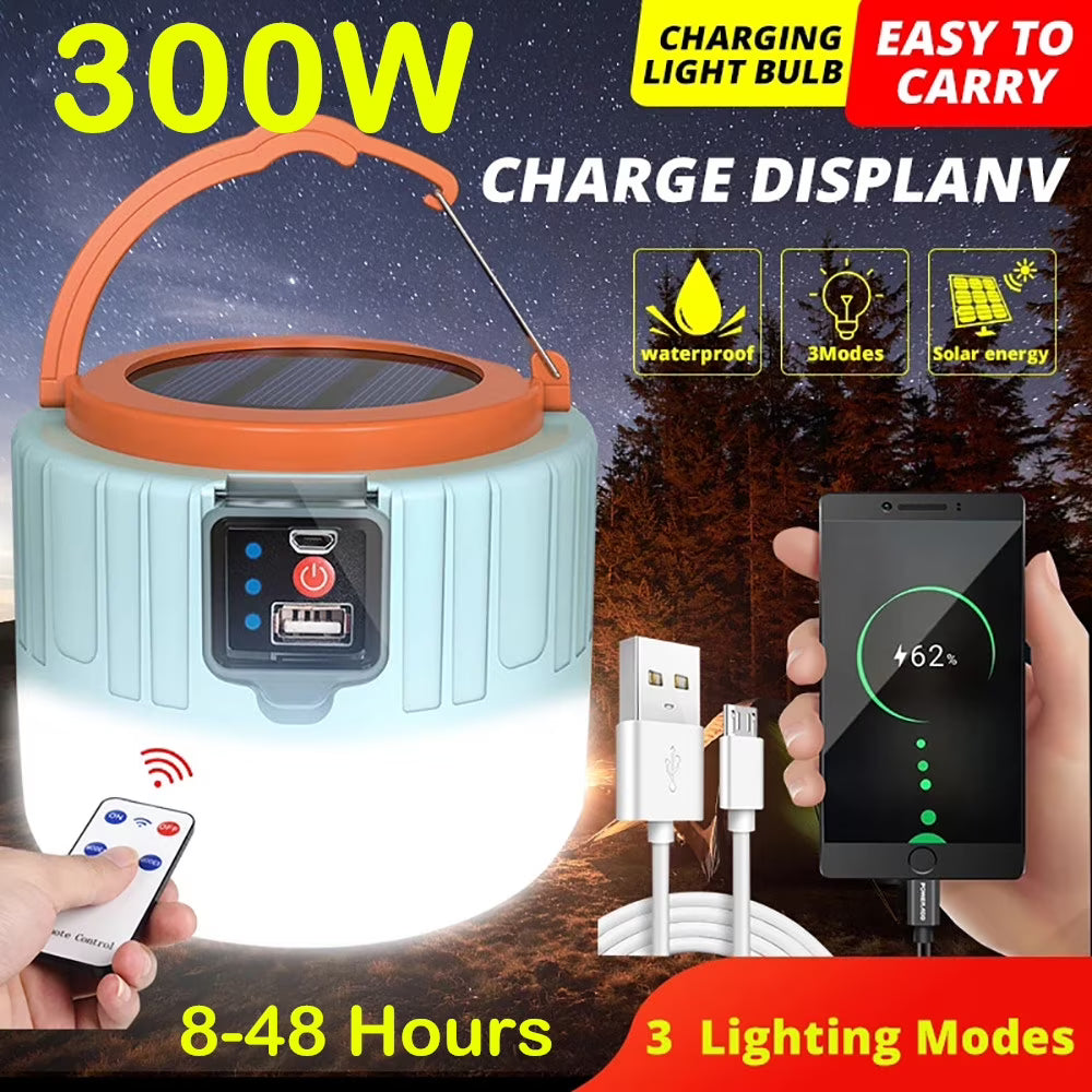 Solar Camping LED Lantern USB Rechargeable J772656