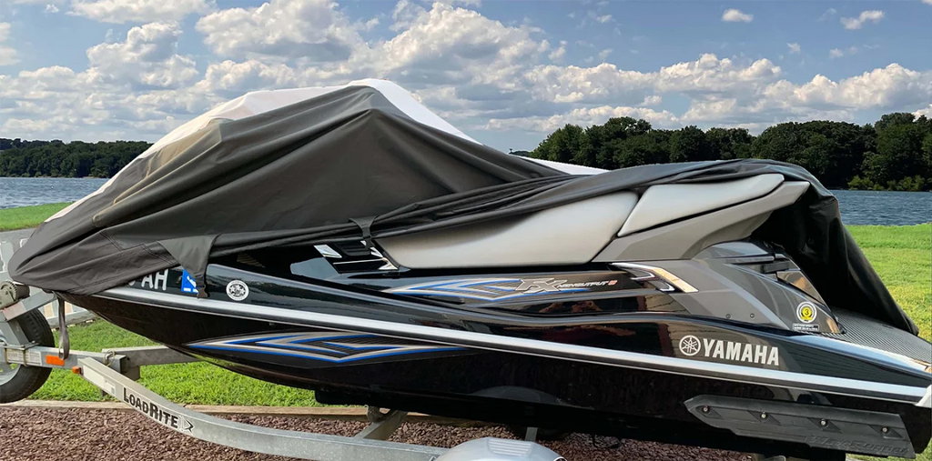 Trailerable Jet Ski Cover Black/Grey 1-2 Seater Q8908